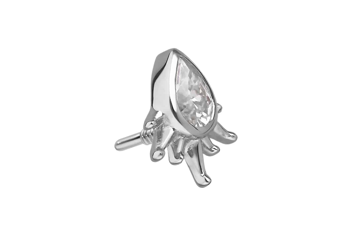 925 silver screw-in attachment with external thread MOISSANITE DROP + SUNRAYS