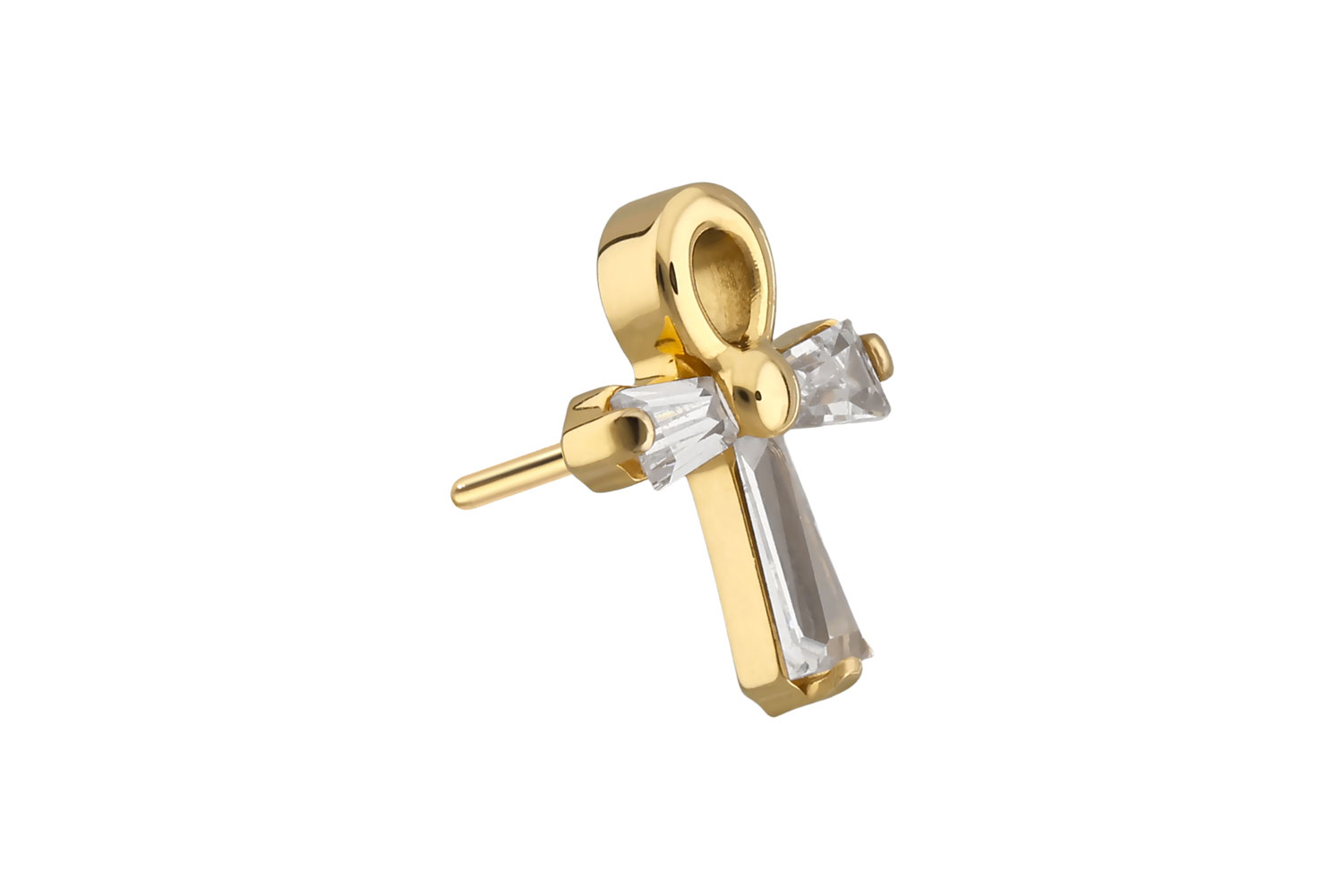 Titanium attachment with push pin CRYSTAL ANKH