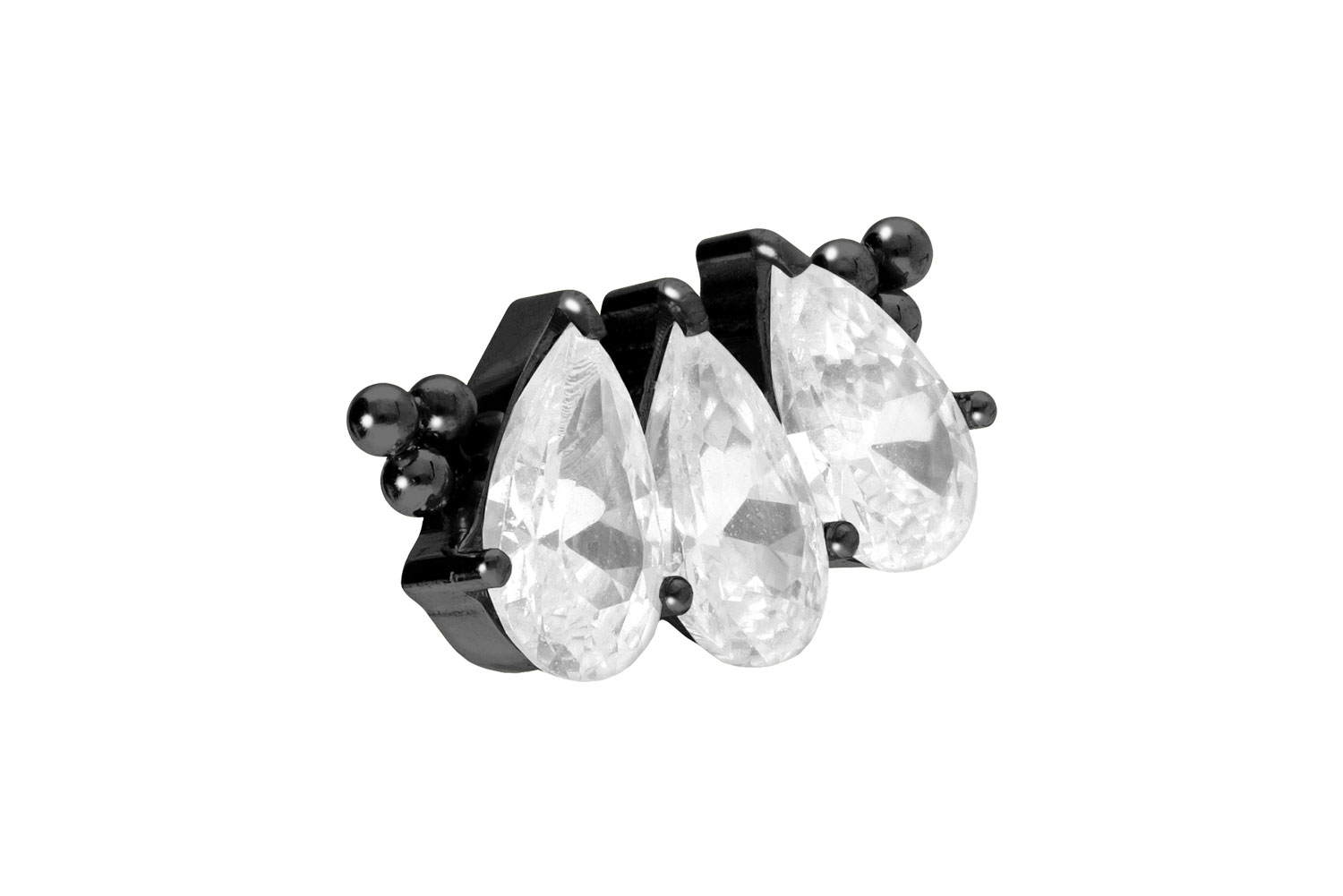 Titanium screw-in attachment with external thread 3 SETTED CRYSTAL DROPS + BALLS ++SALE++