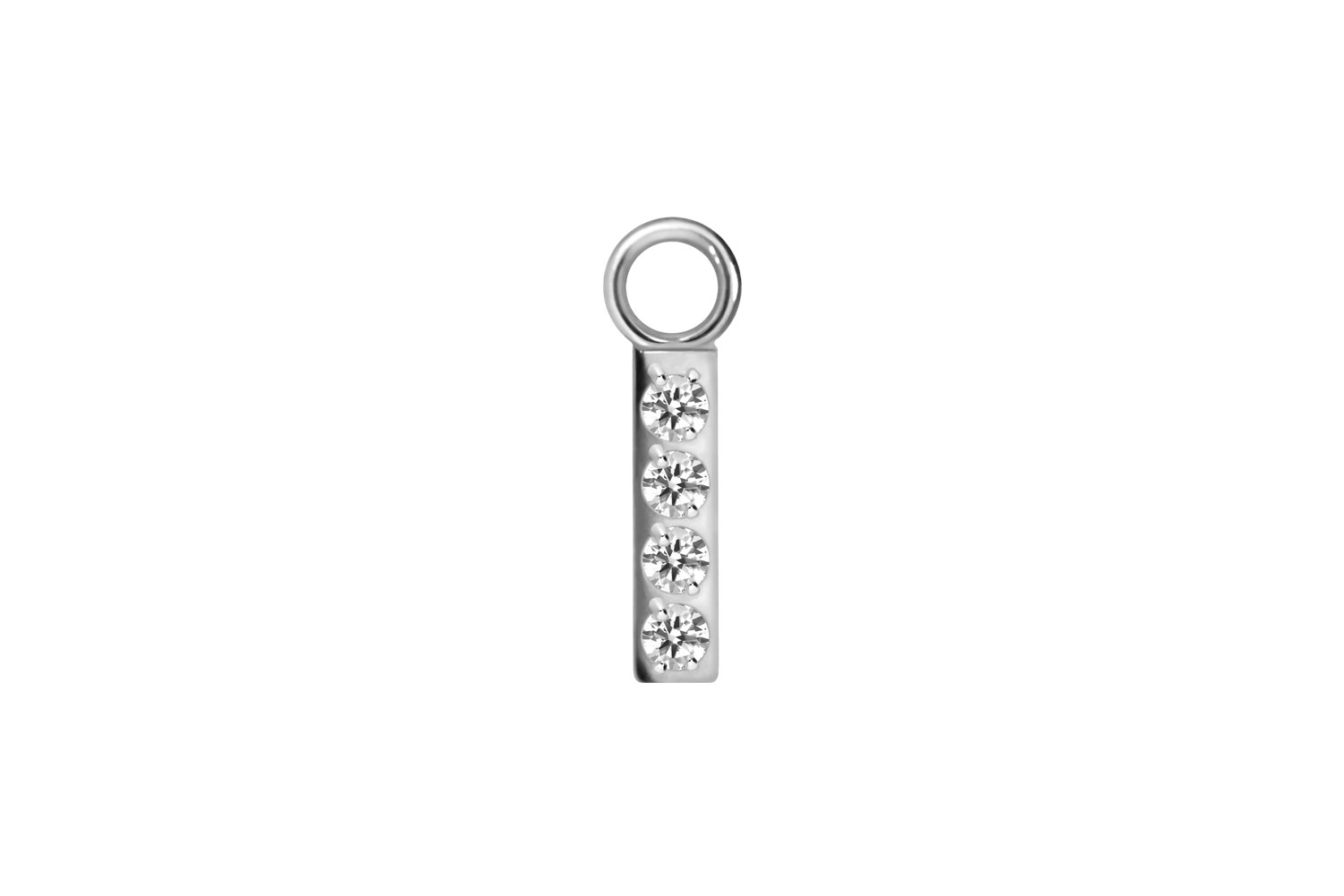 Surgical steel pendant for clickers CRYSTAL BAR