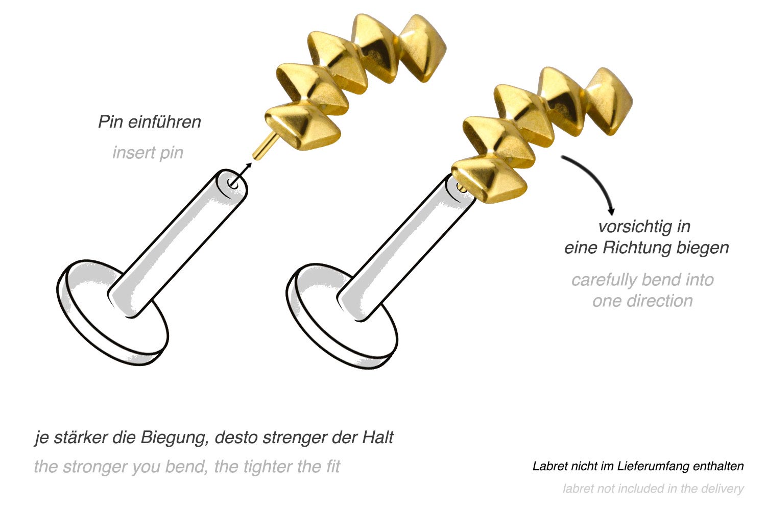 Titanium attachment with push pin 5 RHOMBUSES