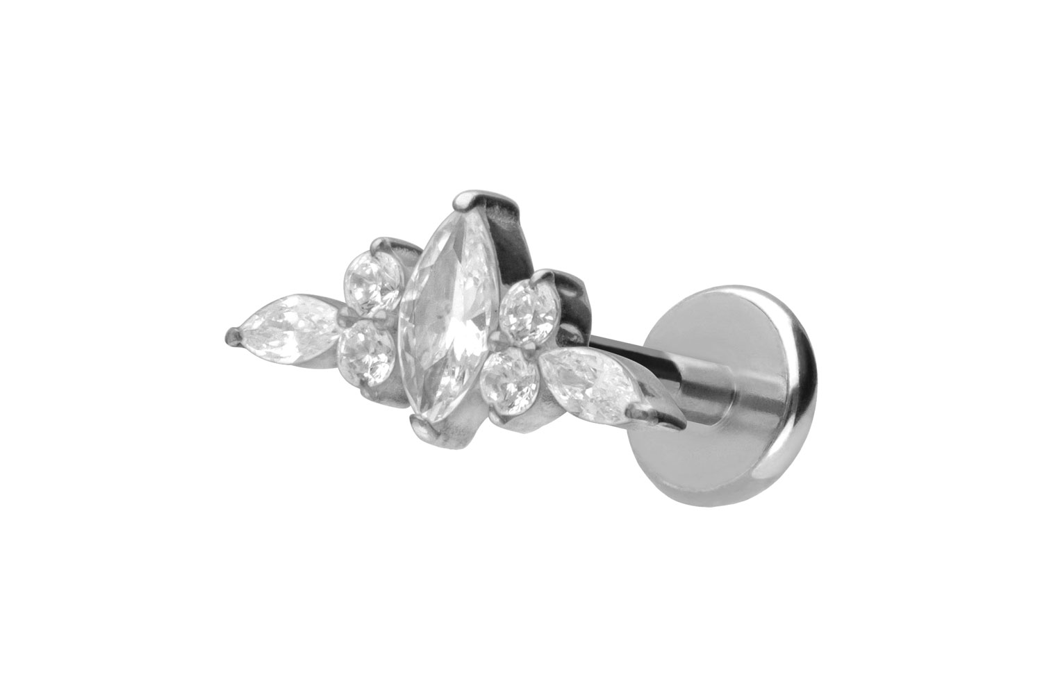 Titanium labret with push fit DESIGN