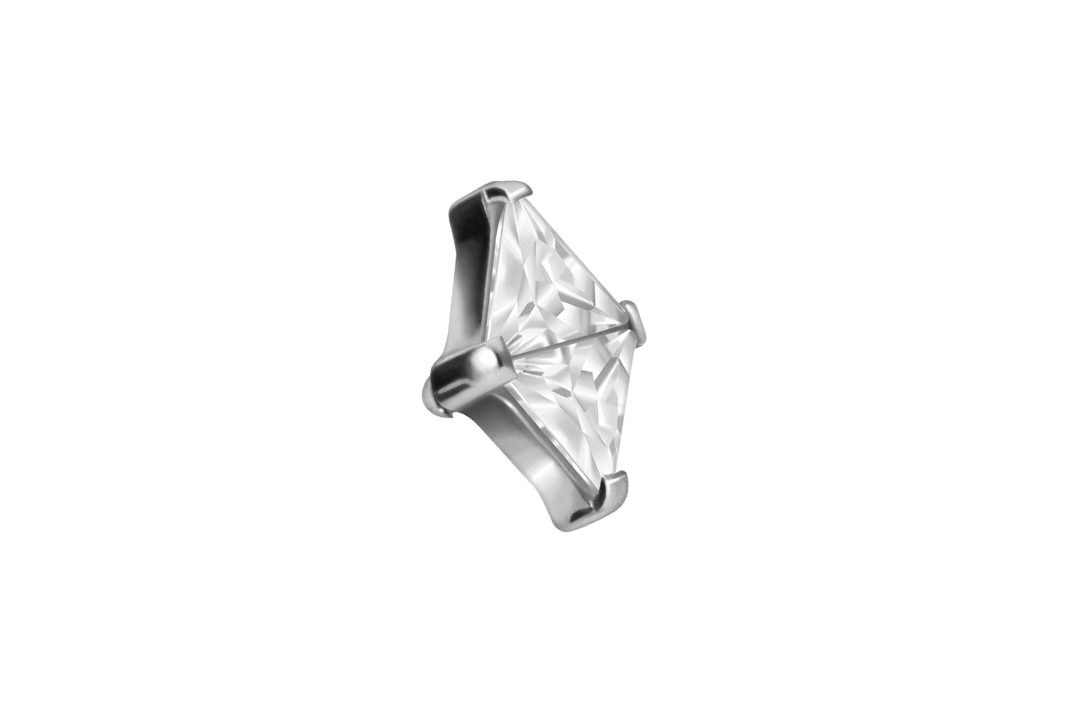 Titanium screw-in attachment with external thread SETTED CRYSTAL RHOMBUS ++SALE++