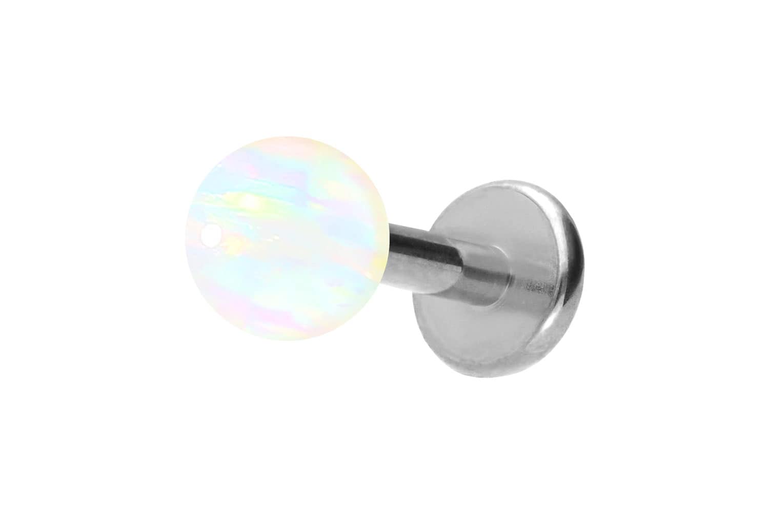 Titan Labret mit Innengewinde SYNTHETISCHER OPAL