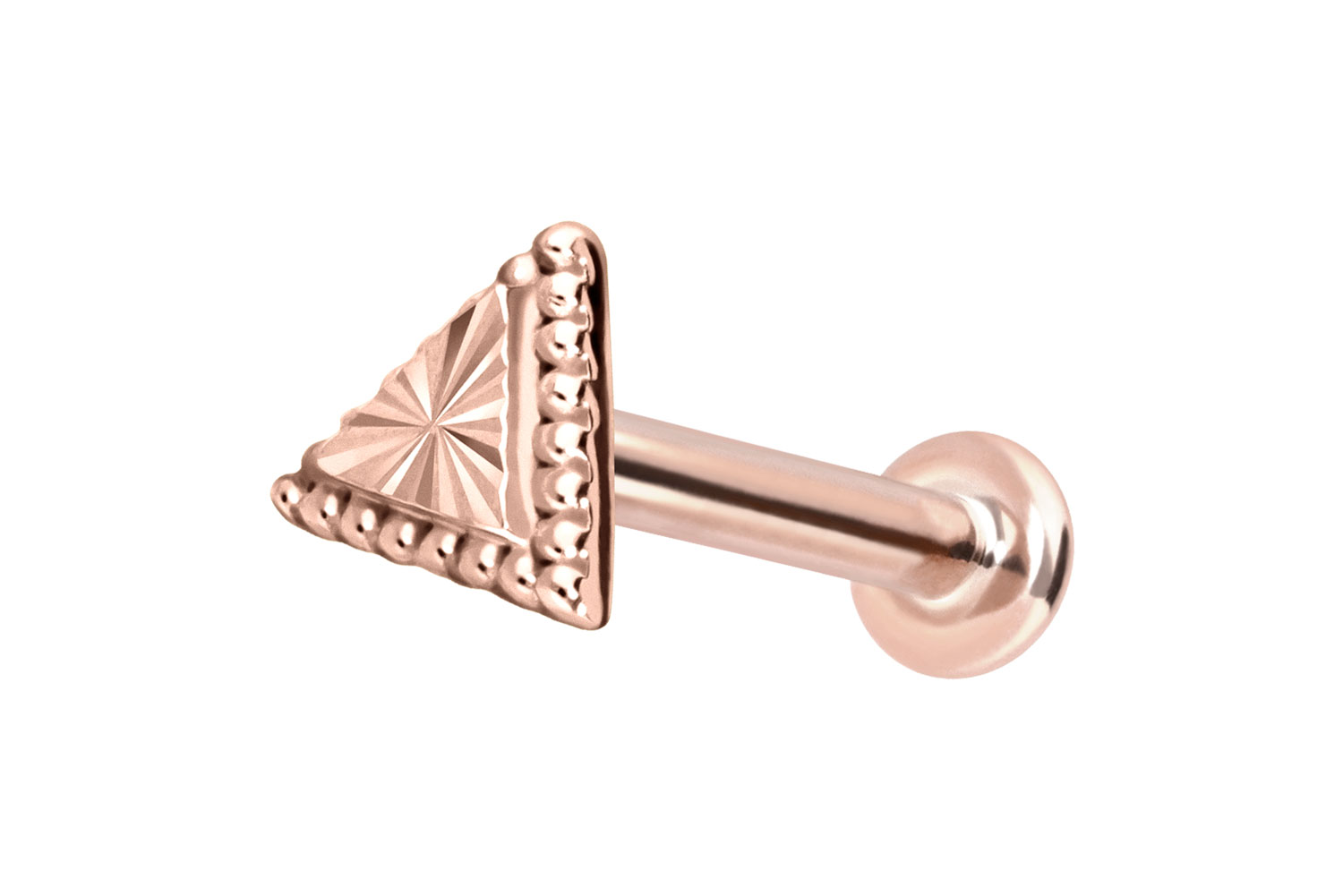 14 Karat Gold Labret mit Innengewinde DREIECK