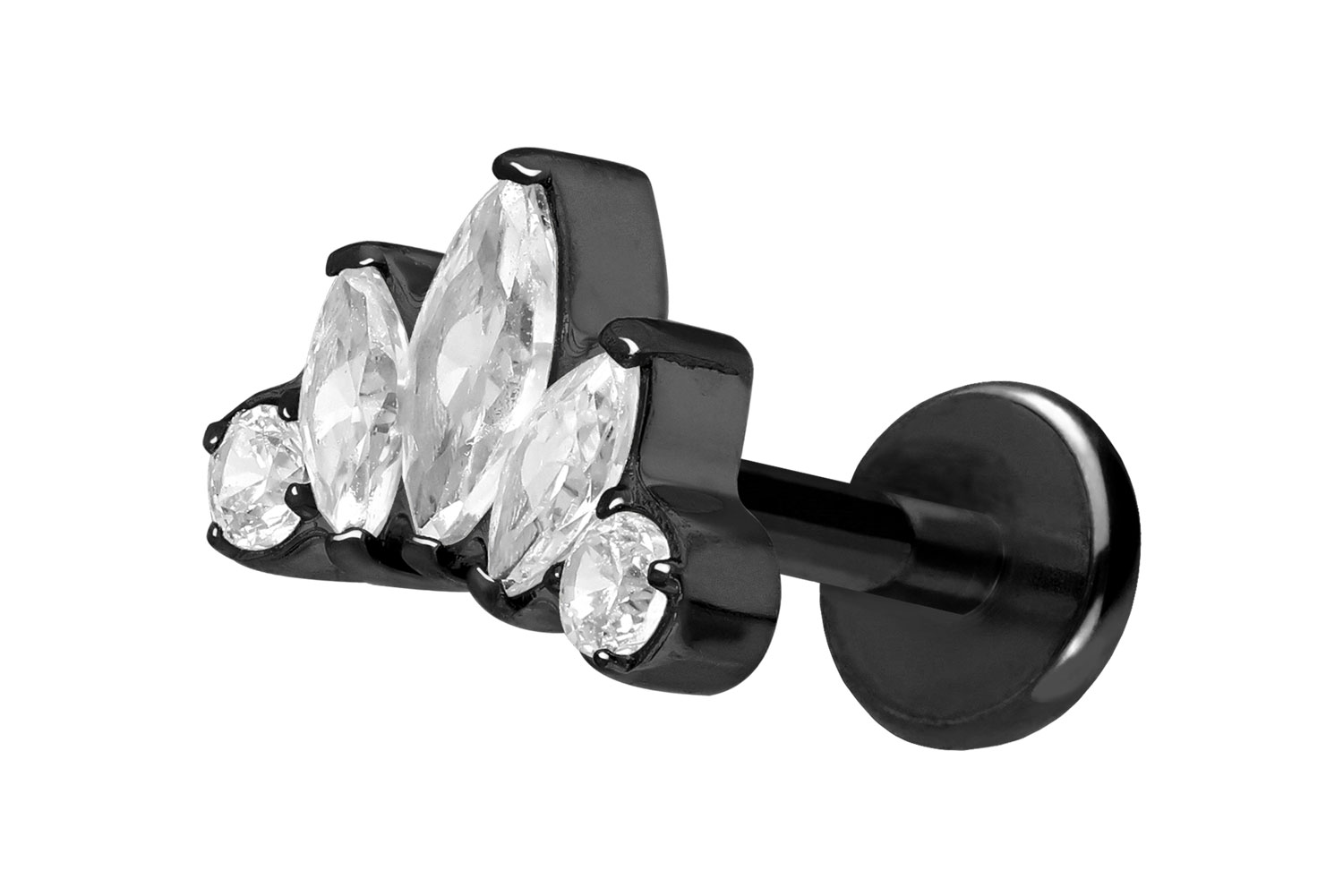 Titanium labret with push fit LOTUS BLOSSOM