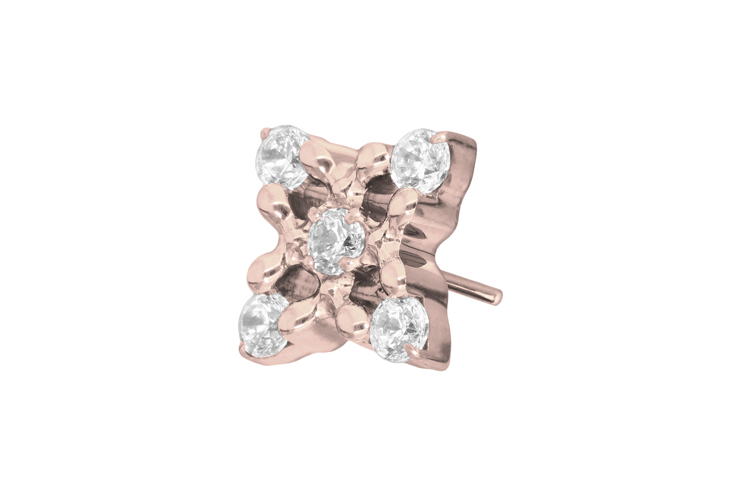 Titanium attachment with push pin CRYSTAL FLOWER