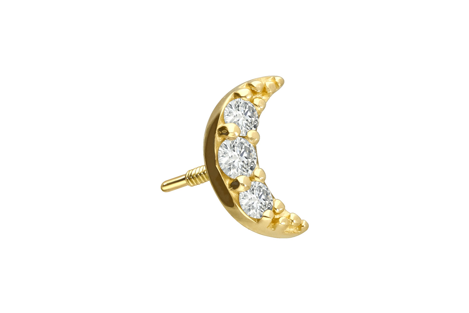 18 carat gold screw-in attachment with external thread DIAMOND MOON