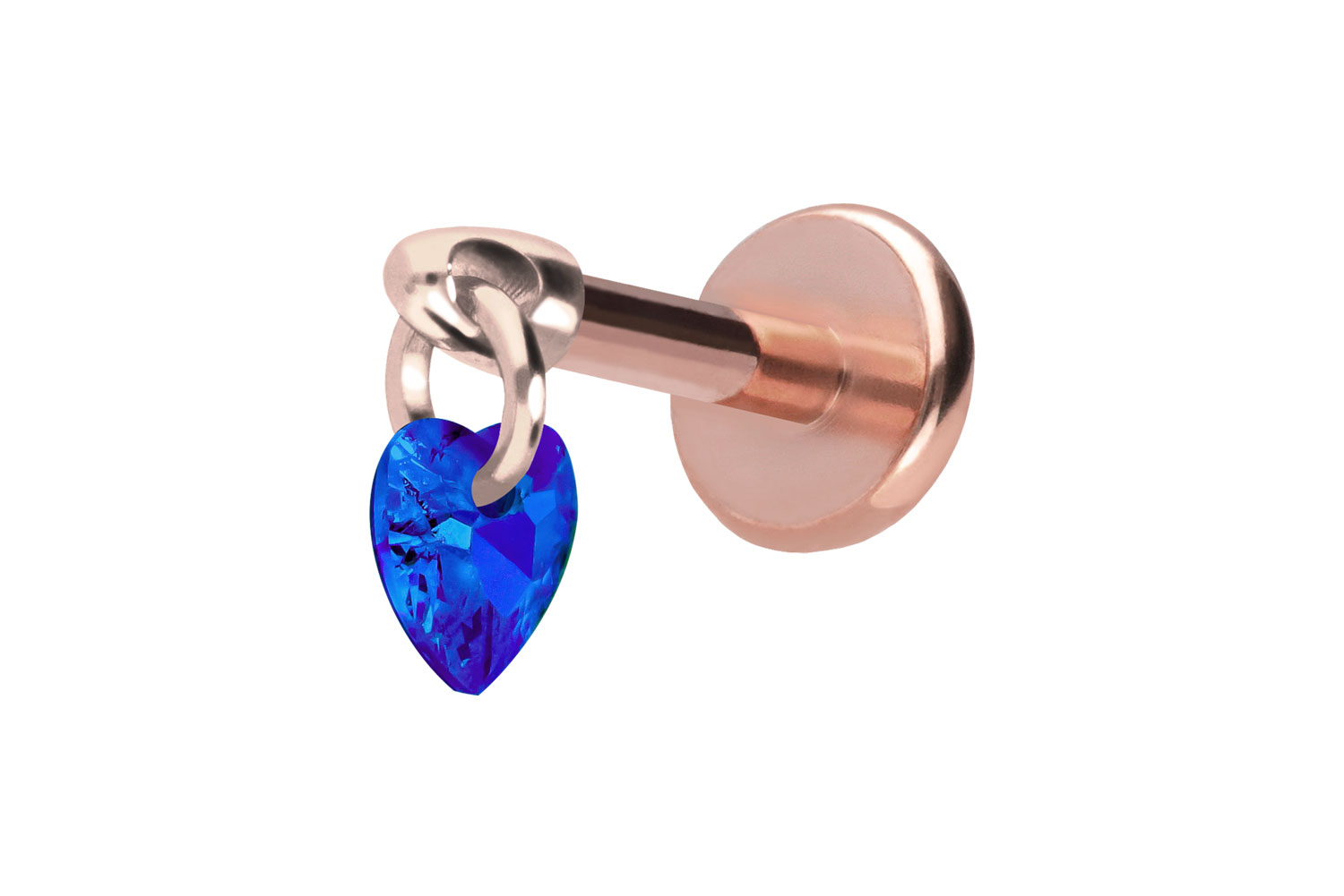 Titan Labret mit Push Fit KRISTALLHERZ