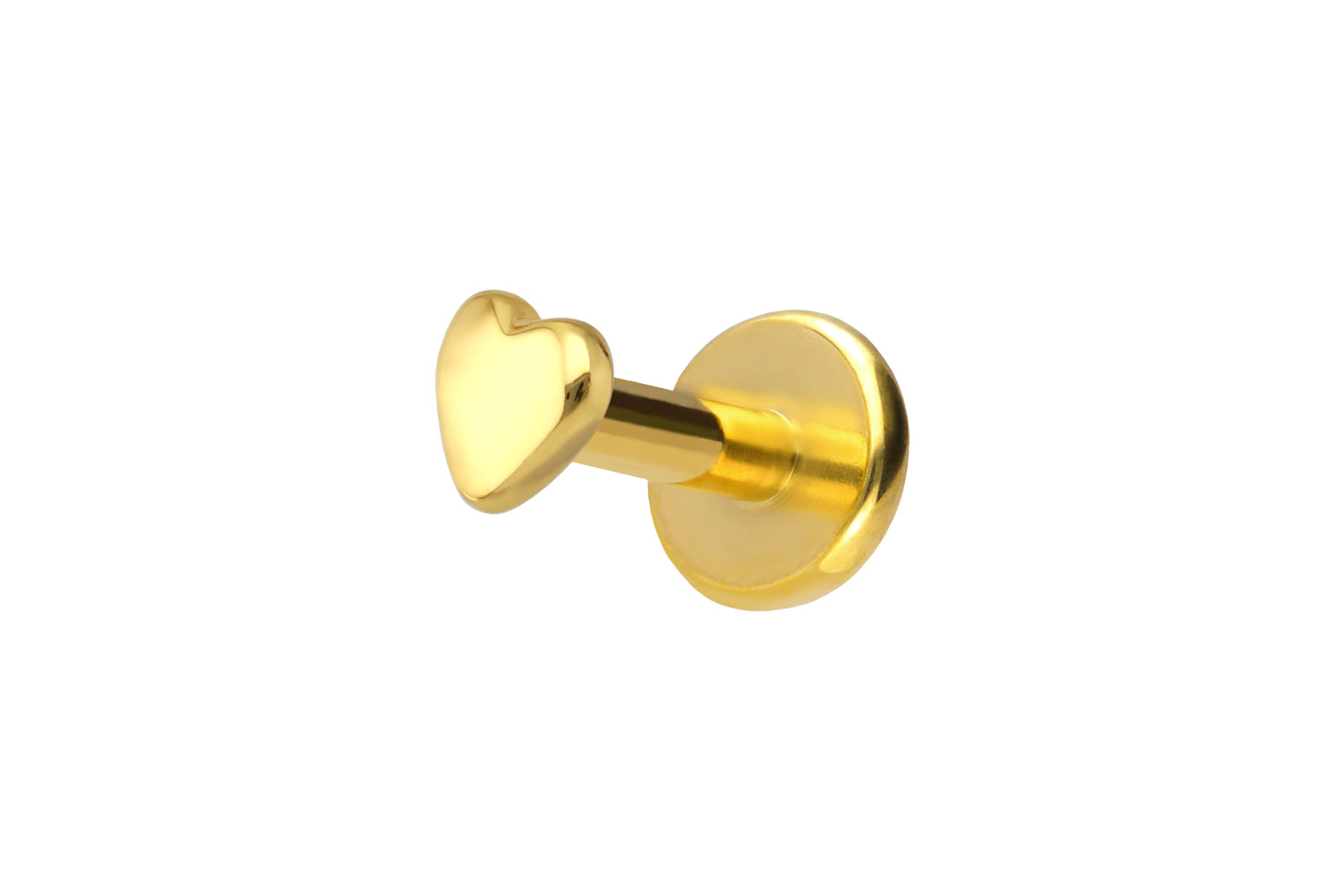 Titanium labret with internal thread + 925 silver attachment HEART