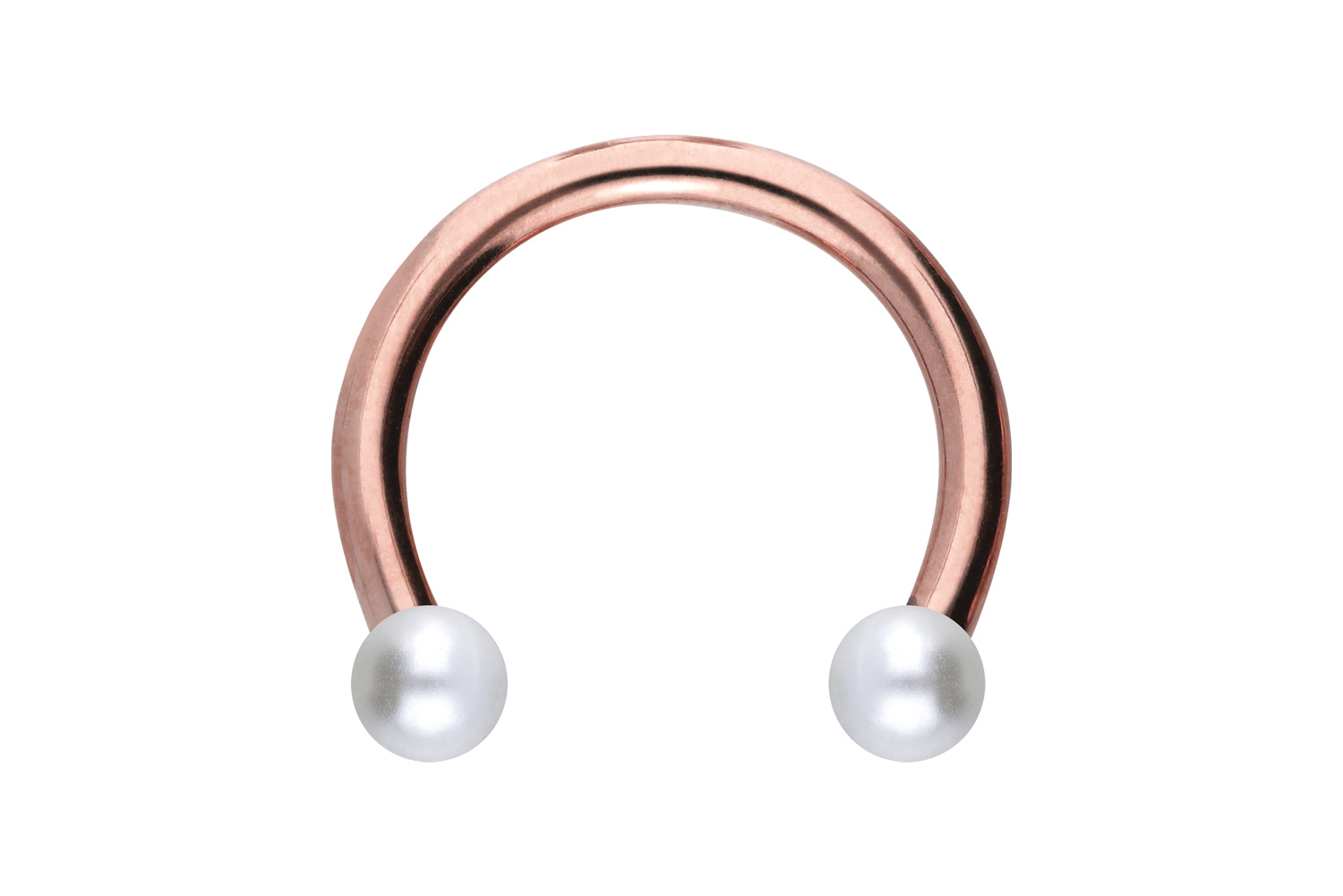 Titanium circular barbell SYNTHETIC PEARLS