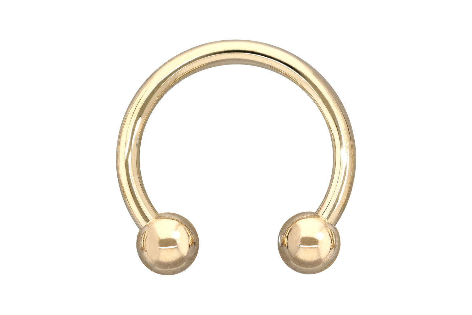 14/18 carat gold circular barbell