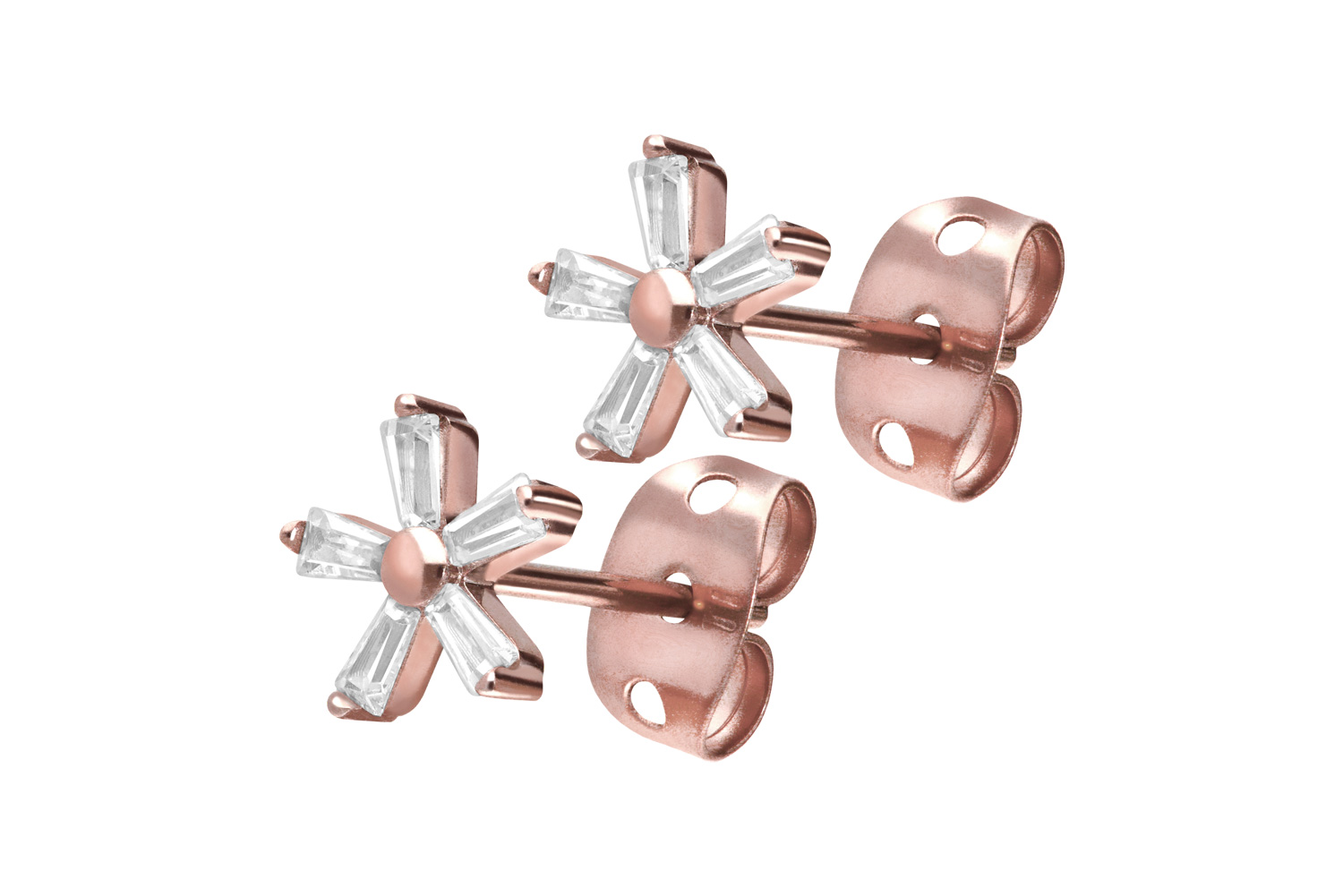 Titan Ohrstecker KRISTALLBLUME