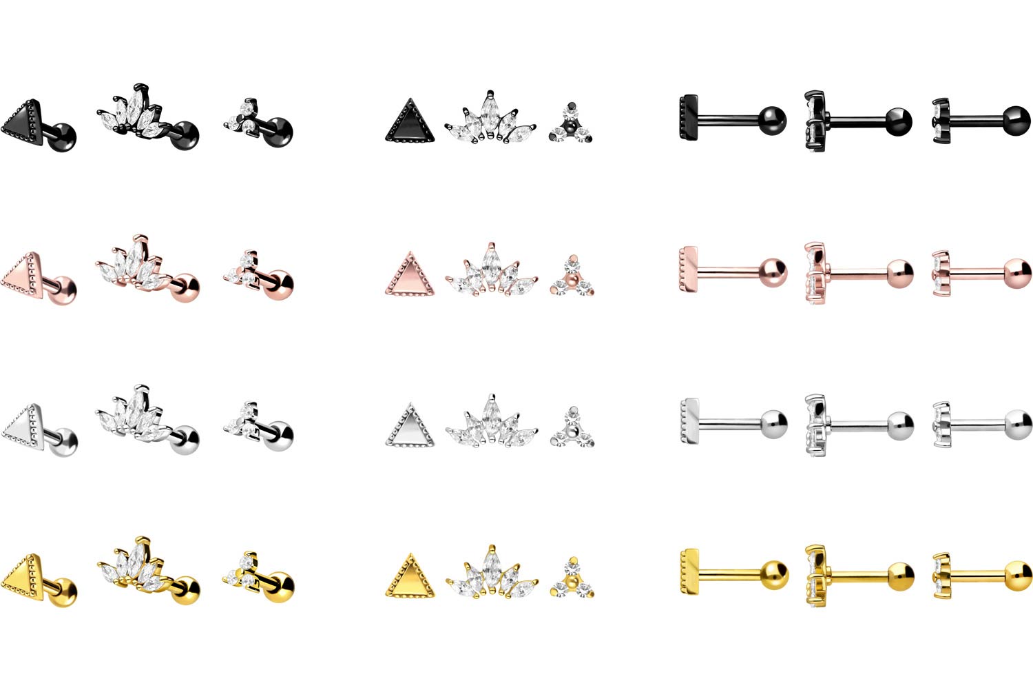 SET Chirurgenstahl Ohrpiercing MIX