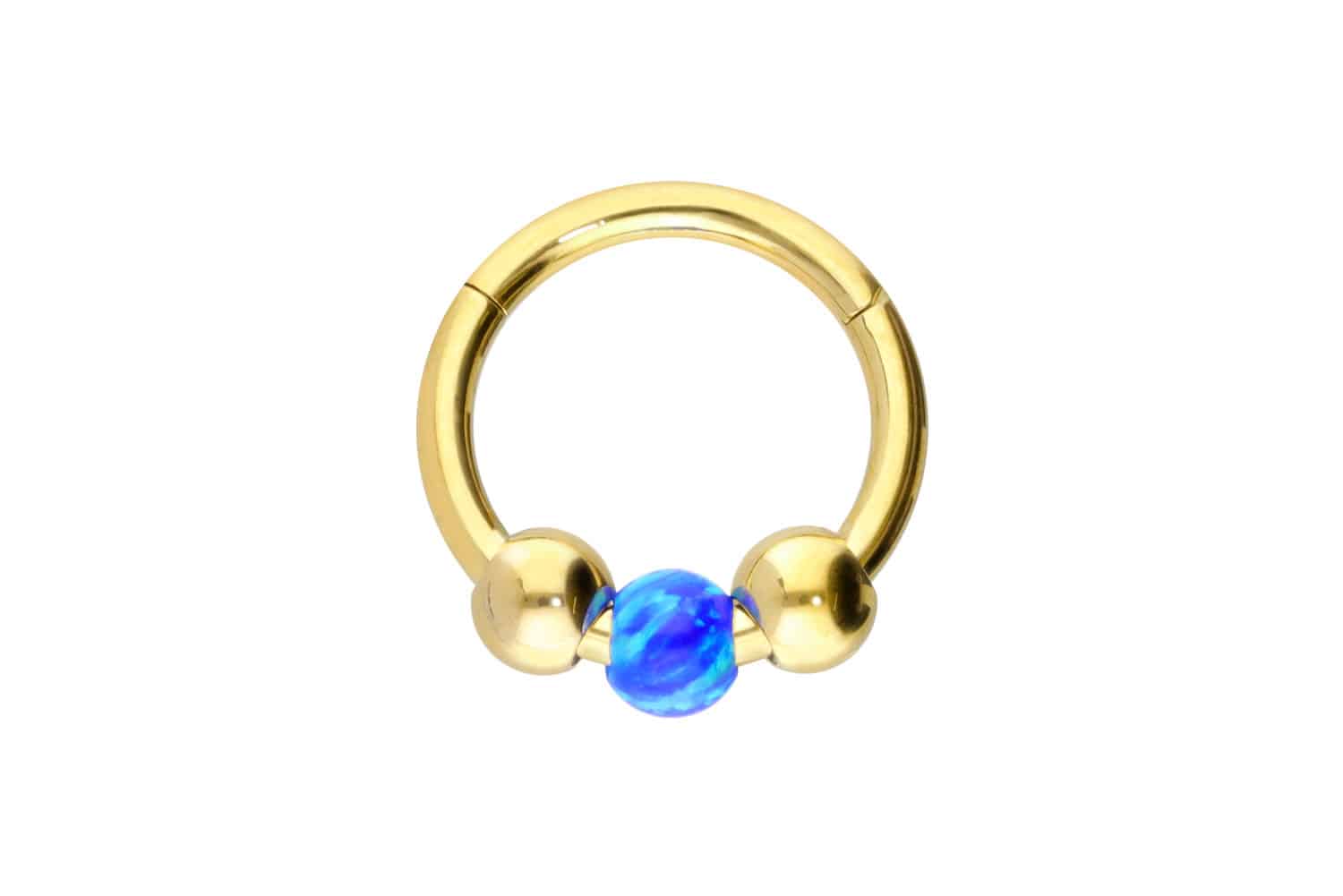 Titanium segment ring clicker SYNTHETIC OPAL BALL