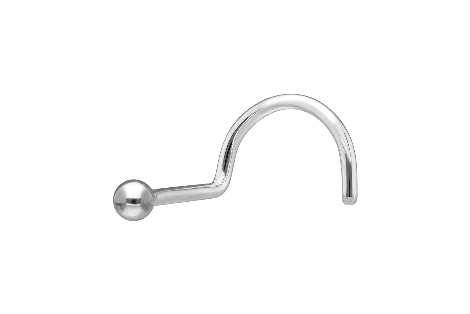 14/18 Karat Gold Nasenstecker Spirale 1,5 mm KUGEL
