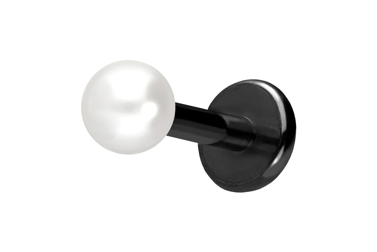 Titan Labret mit Push Fit SYNTHETISCHE PERLE