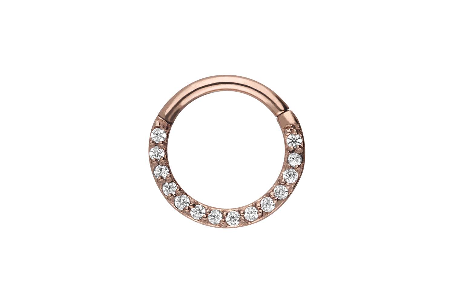 Chirurgenstahl Segmentring Clicker EINGEFASSTE KRISTALLE