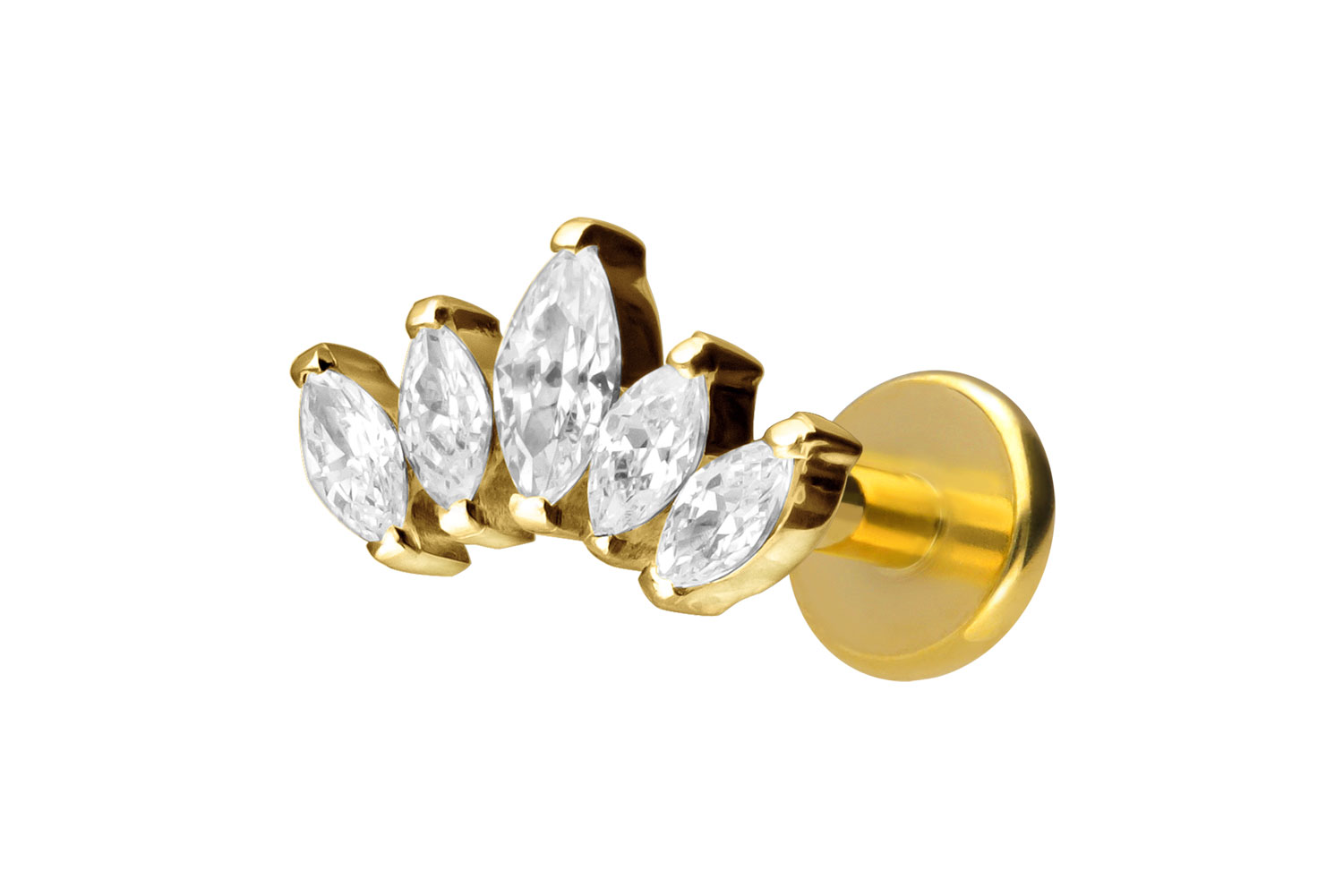 Titanium labret with internal thread LOTUS BLOSSOM Titanium labret with internal thread LOTUS BLOSSOM