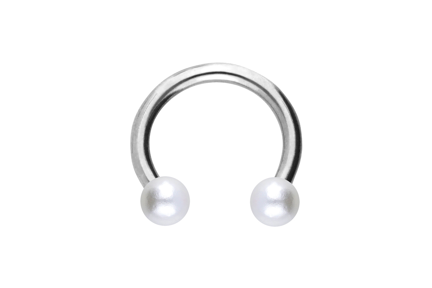 Surgical steel circular barbell SYNTHETIC PEARLS