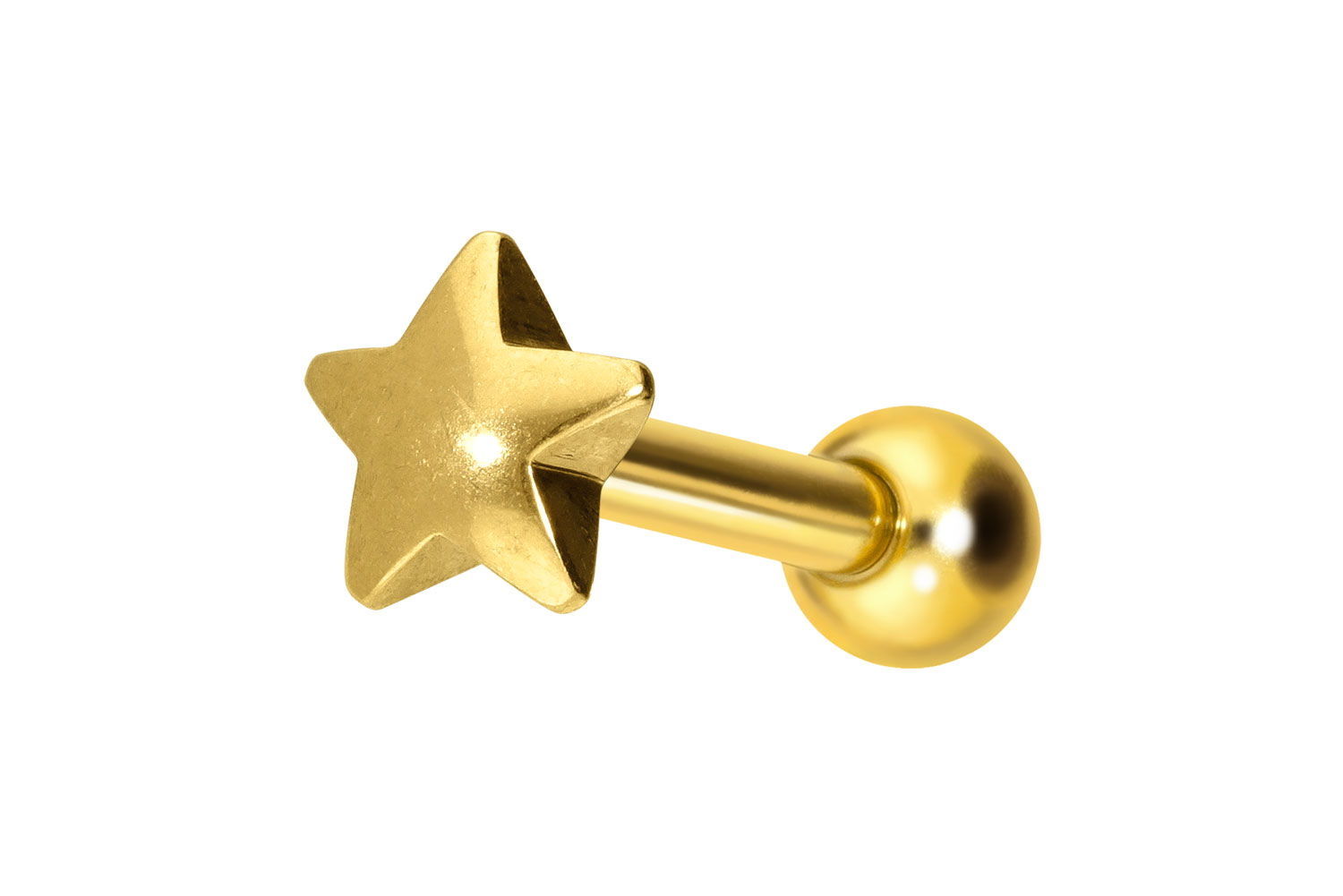 Titanium ear piercing with internal thread STAR