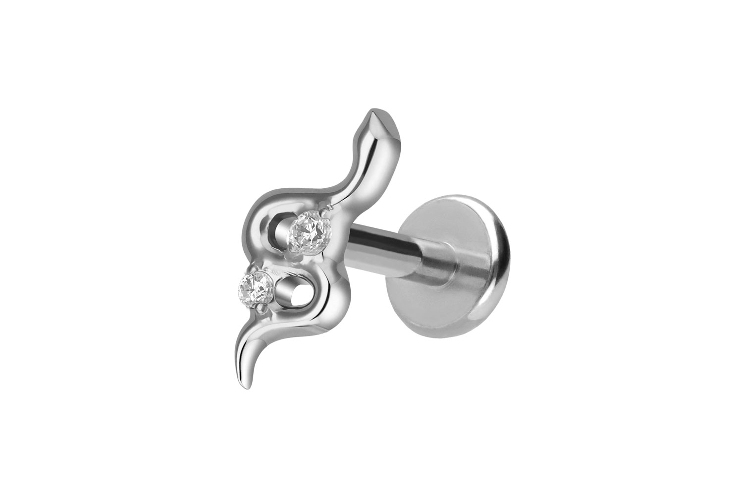 Titanium labret with push fit SNAKE