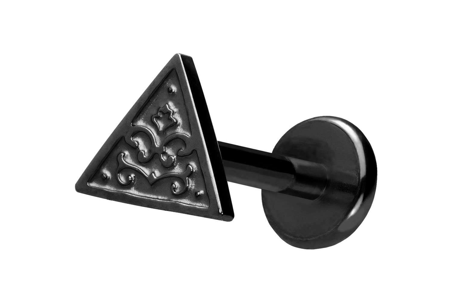 Titanium labret with push fit TRIANGLE