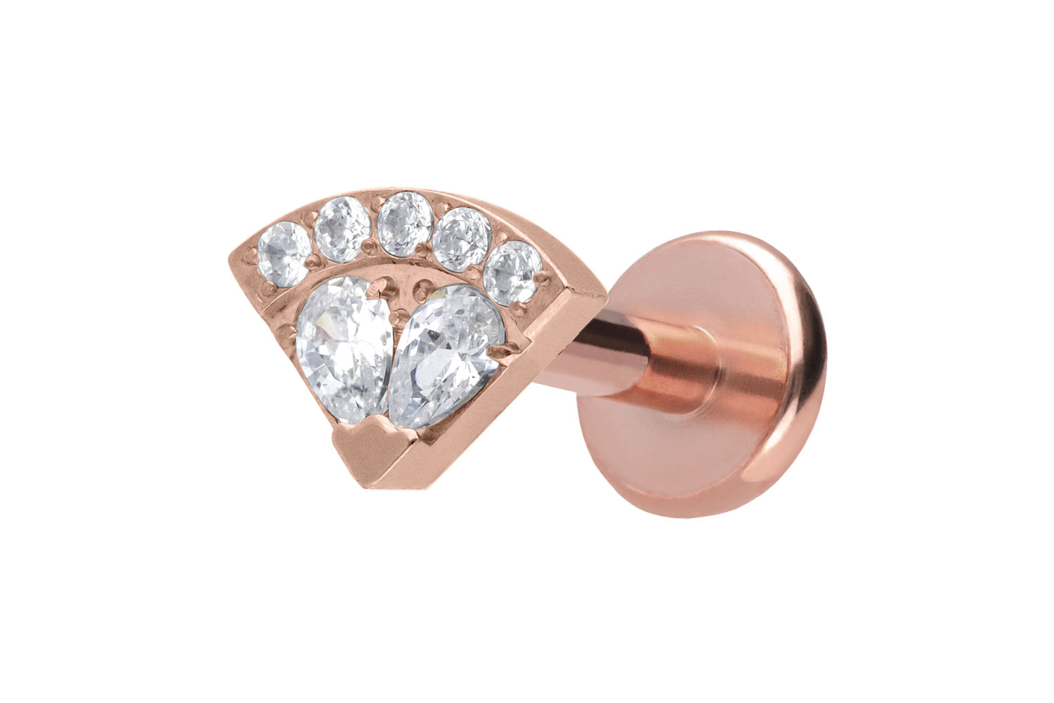 Titanium labret with push fit CRYSTAL FAN