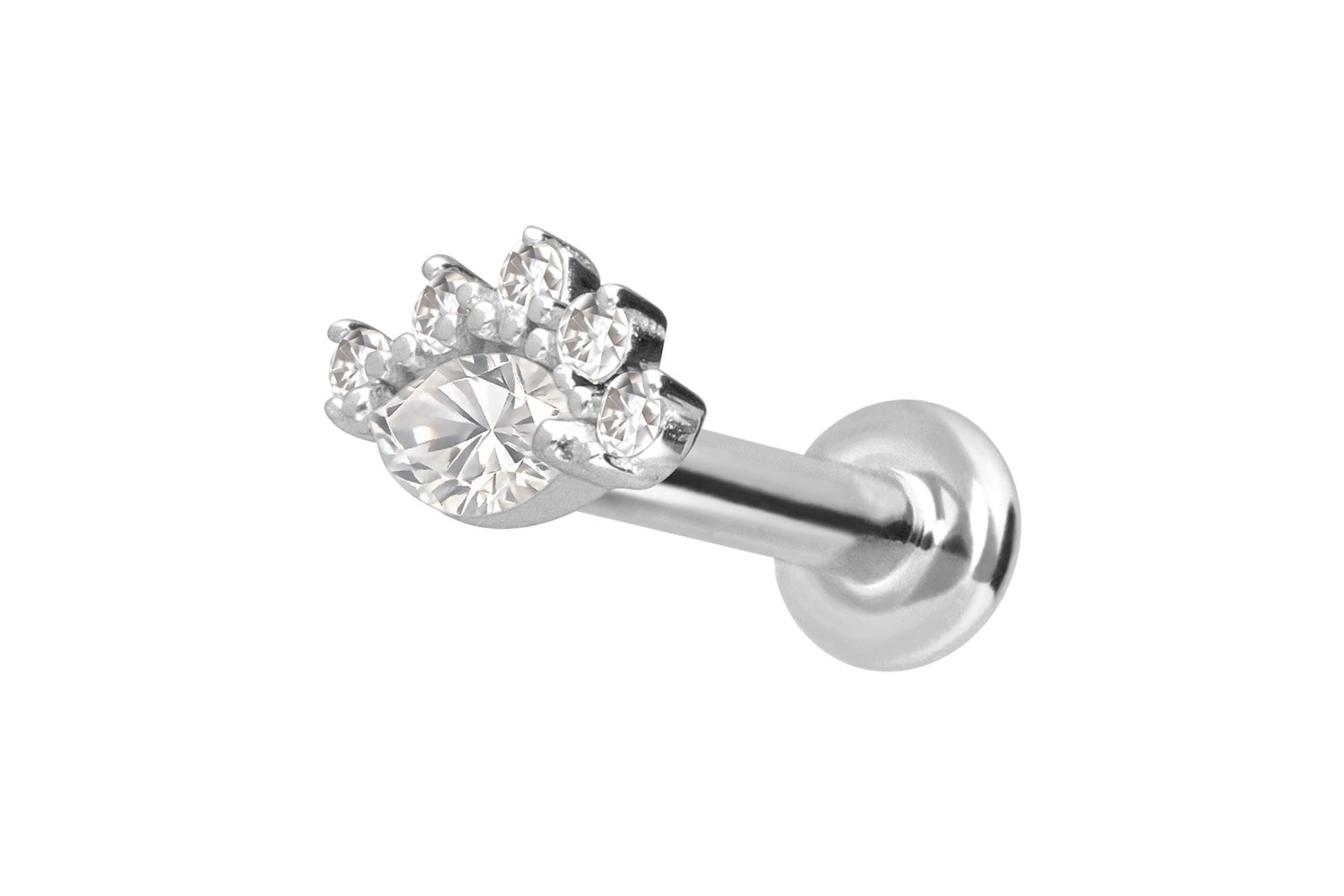 14 Karat Gold Labret mit Push Fit MOISSANITE 14 Karat Gold Labret mit Push Fit MOISSANITE