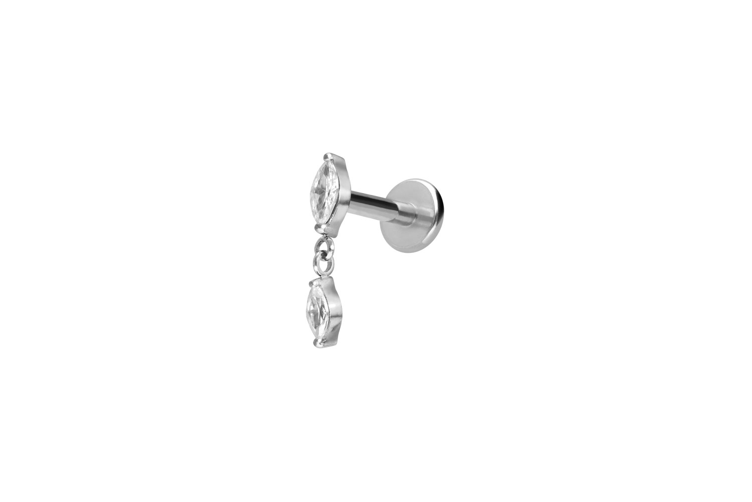 Titan Labret mit Push Fit 2 KRISTALLTROPFEN