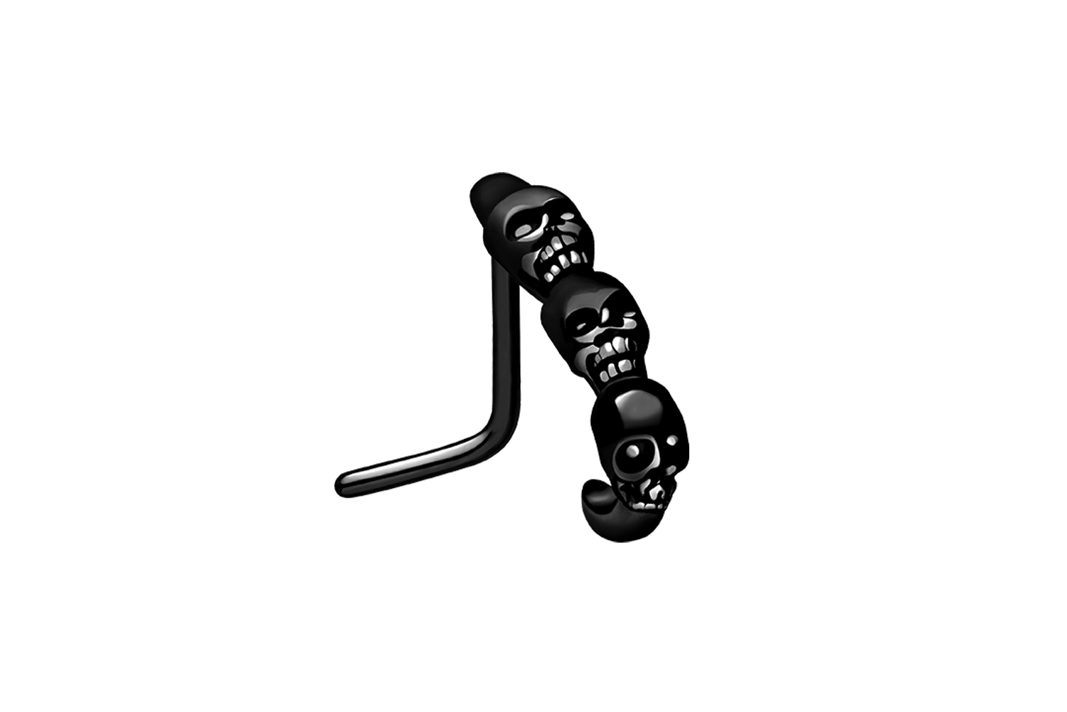 Chirurgenstahl Nasenstecker 3 TOTENKÖPFE