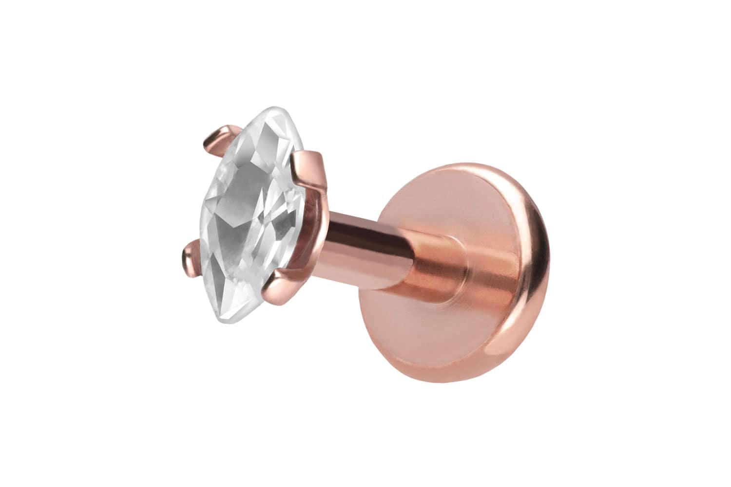 Titan Labret mit Push Fit EINGEFASSTER KRISTALLTROPFEN