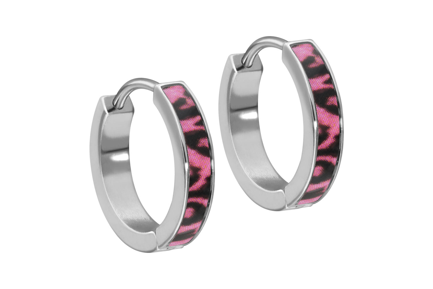 Titanium ear clicker creoles LEOPARD