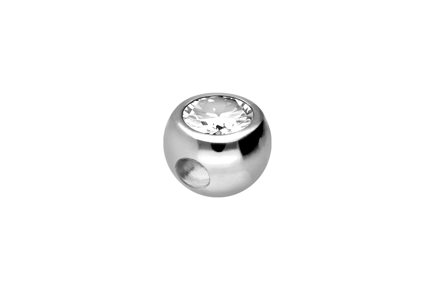 18 carat gold clip-in ball CRYSTAL