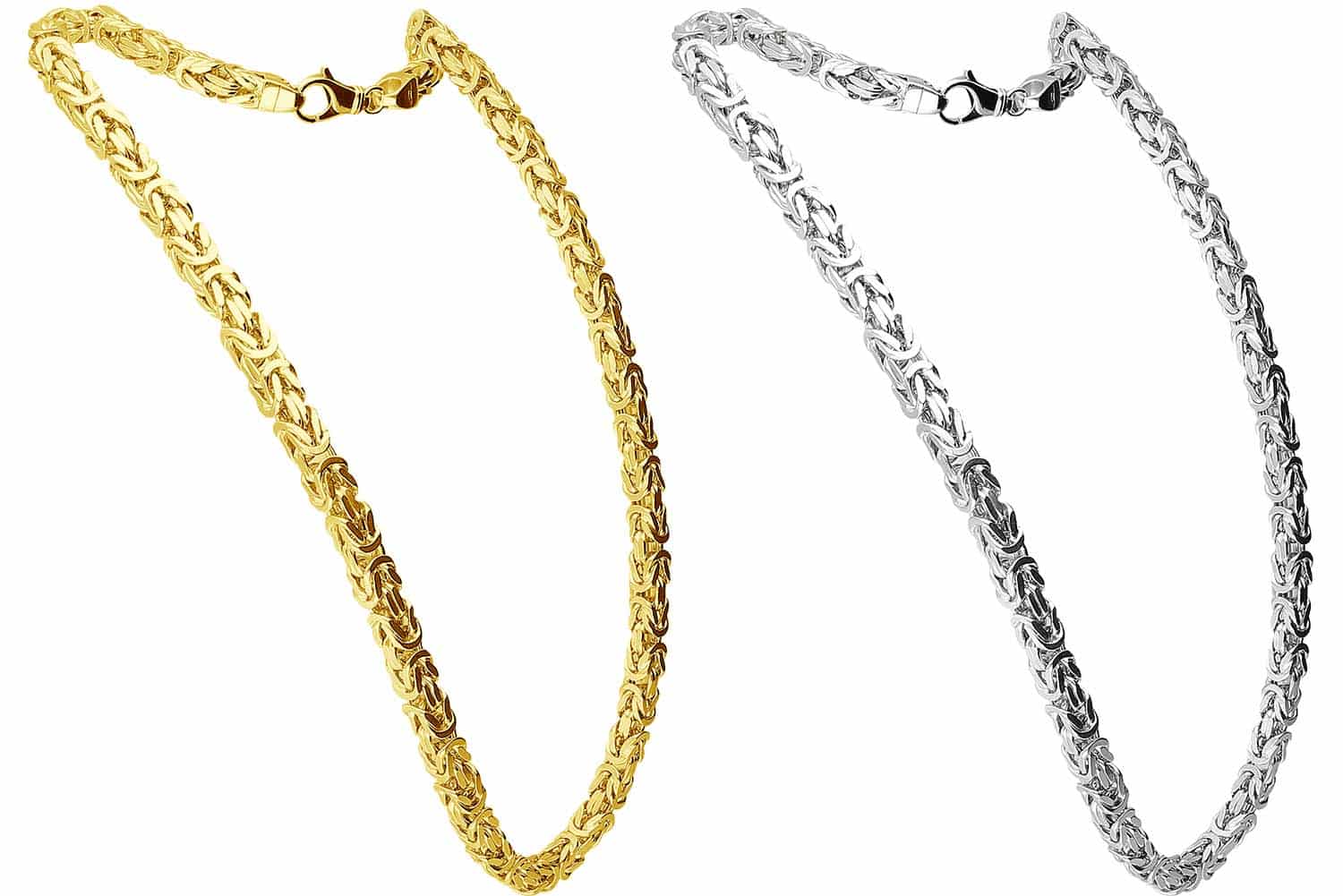 925 silver king chain rhodium-plated / gold-plated