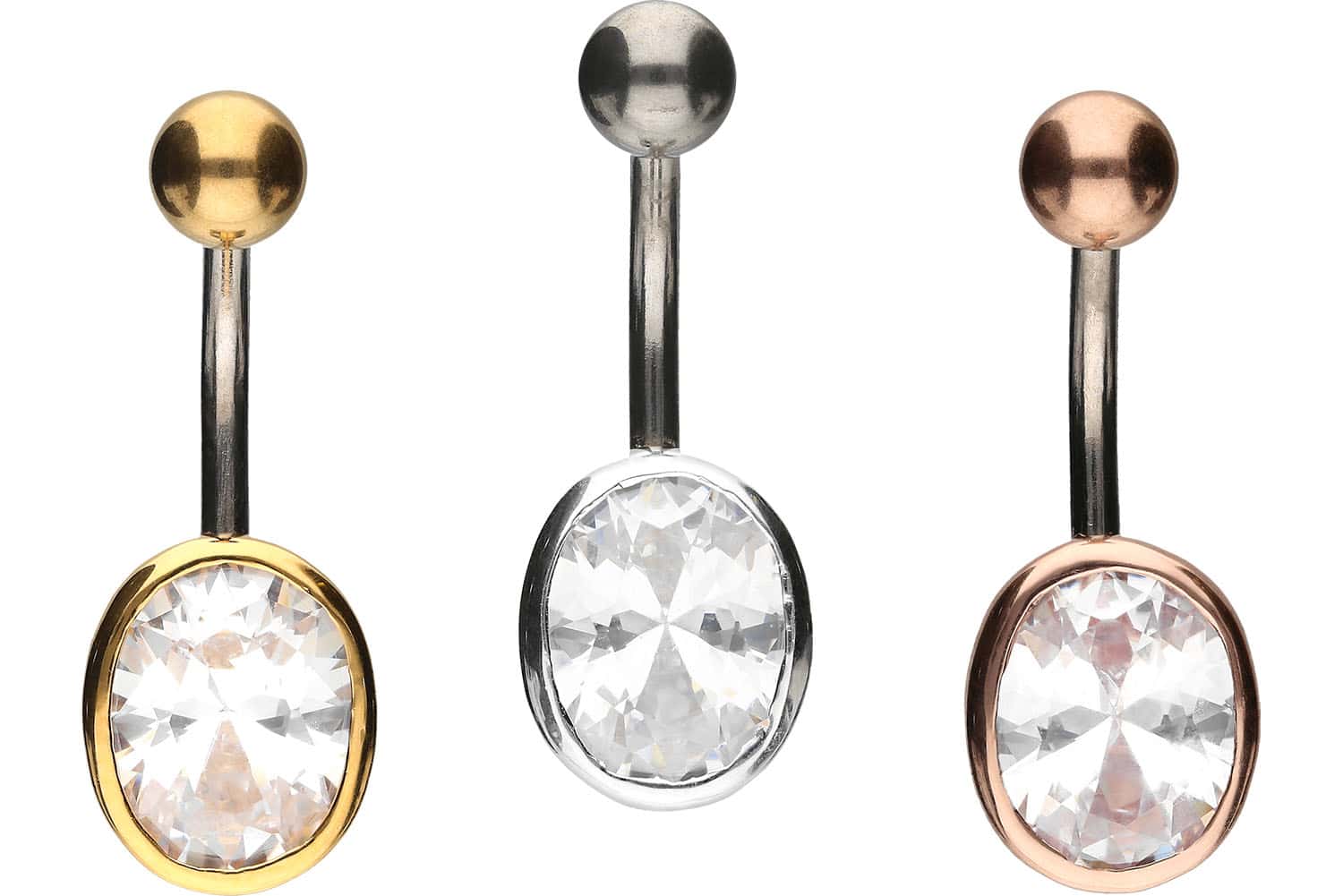 Titan Bananabell mit 925er Silber-Design GROSSER KRISTALL