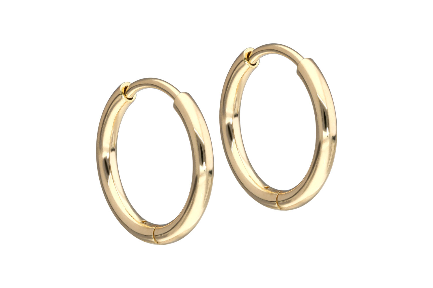 14/18 carat gold ear clicker creoles