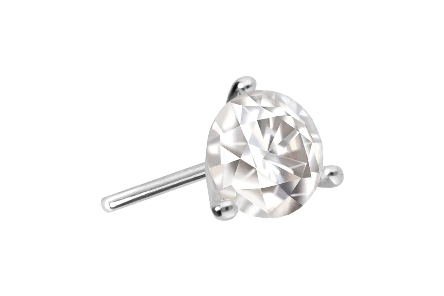 14 Karat Gold Aufsatz mit Titan Push Pin MOISSANIT