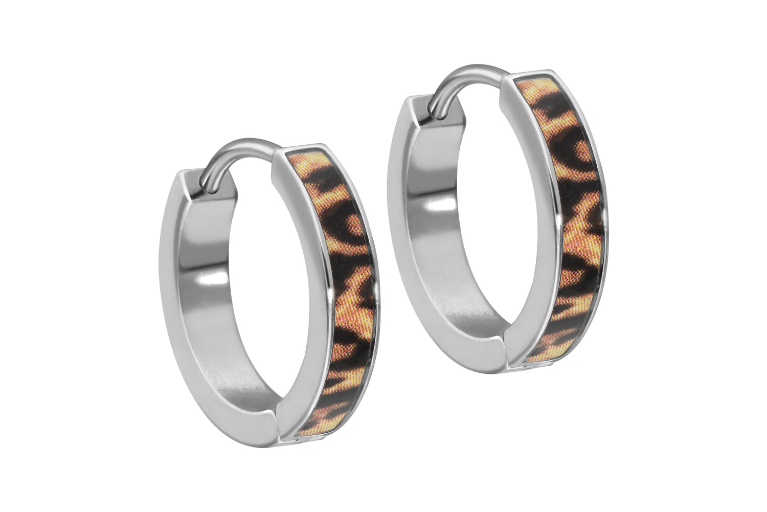 Titanium ear clicker creoles LEOPARD