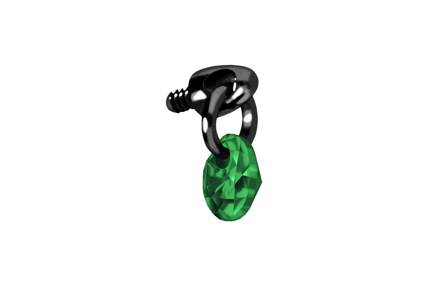 Titanium screw-in attachment with external thread ROUND CRYSTAL