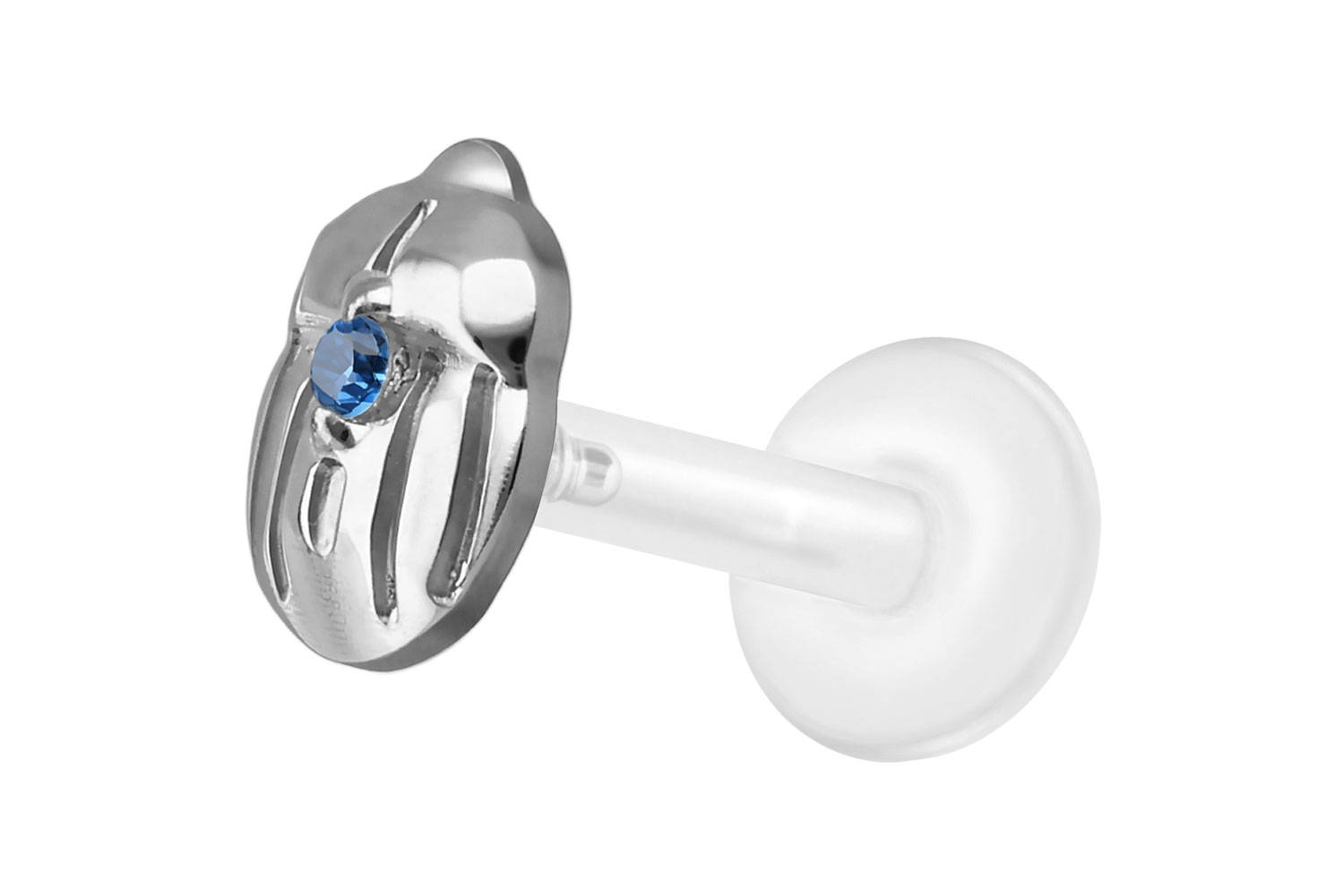 PTFE labret with internal thread + titanium attachment SCARAB BEETLE