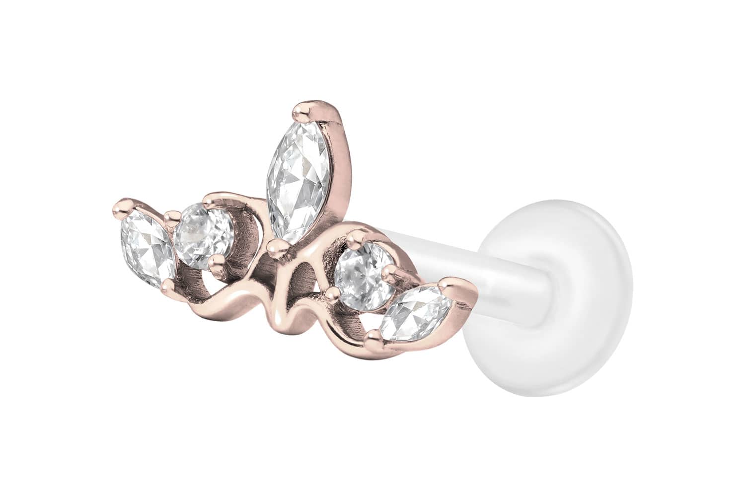 PTFE Labret mit Innengewinde + Titan-Aufsatz GOTISCHE KRONE