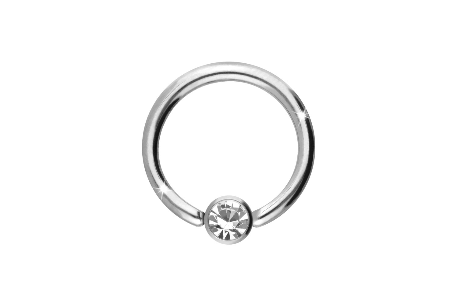 Titanium ball closure ring DISC + CRYSTAL