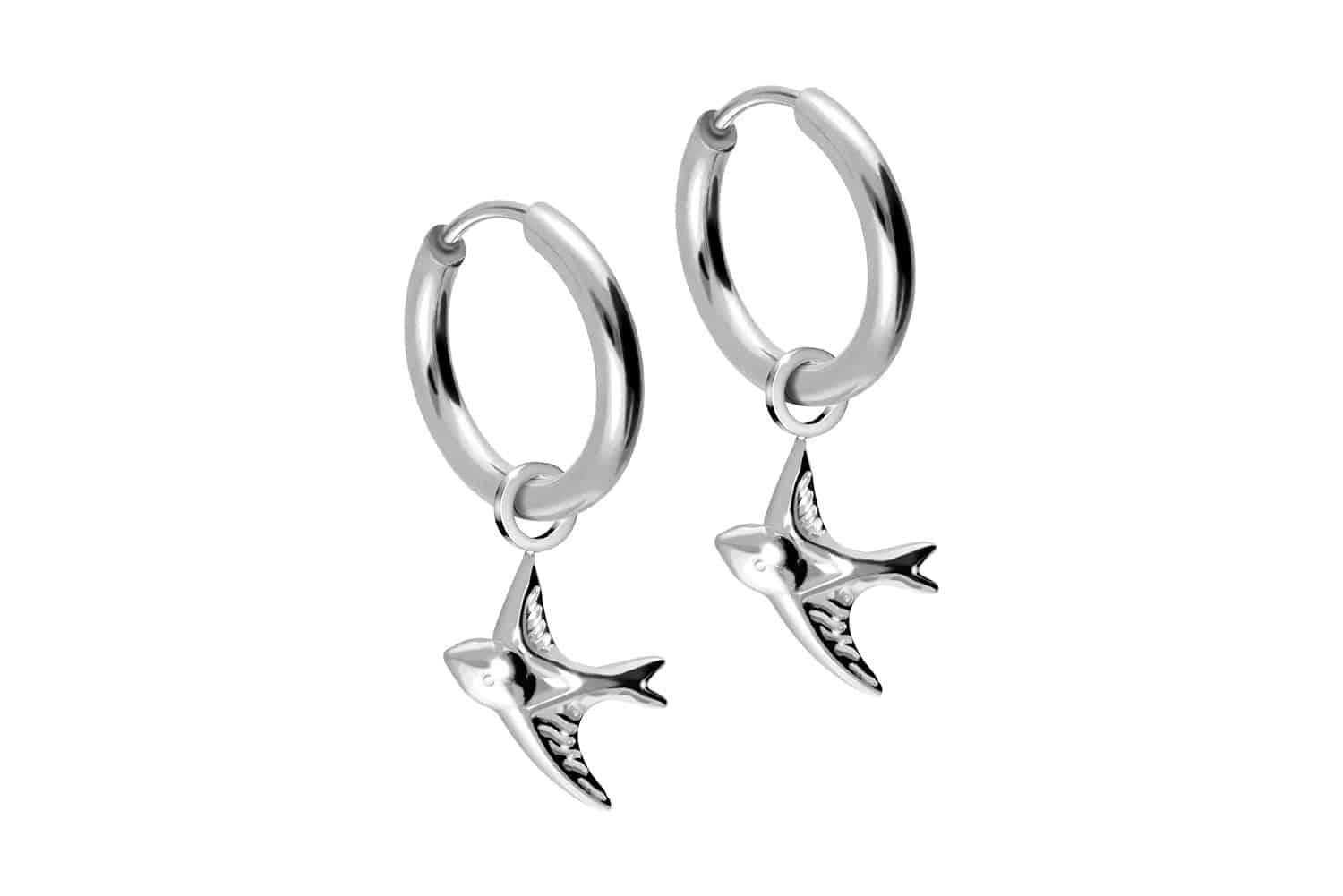 Surgical steel ear clicker creoles SWALLOW