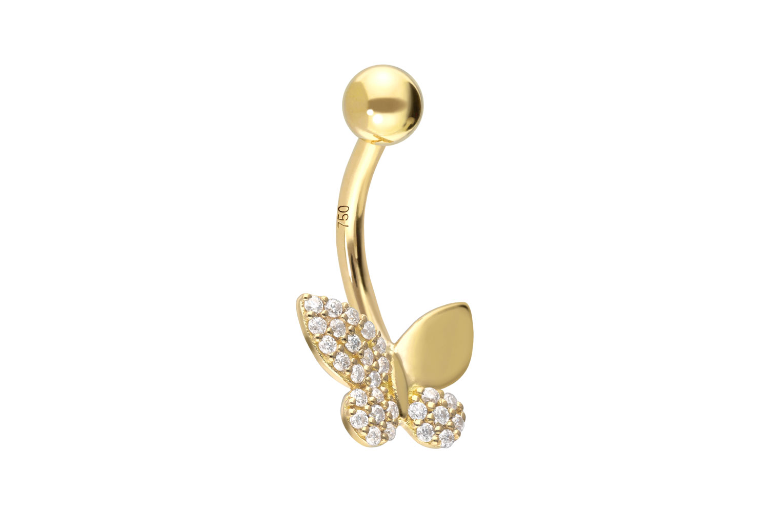 18 Karat Gold Bananabell MOISSANIT-SCHMETTERLING