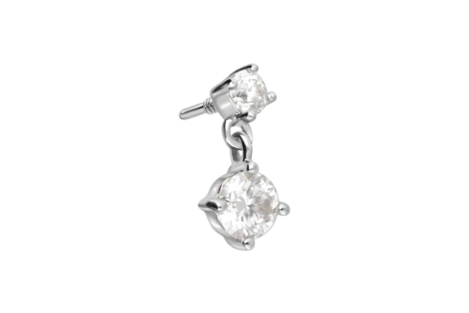 14 carat gold screw-in attachment with external thread 2 MOISSANITES