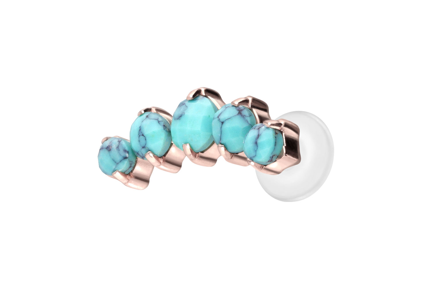 PTFE labret with internal thread + titanium attachment 5 SYNTHETIC TURQUOISES