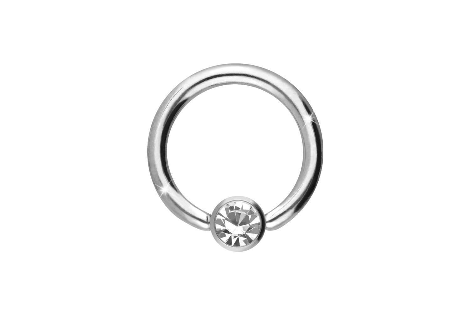 Titanium ball closure ring DISC + CRYSTAL