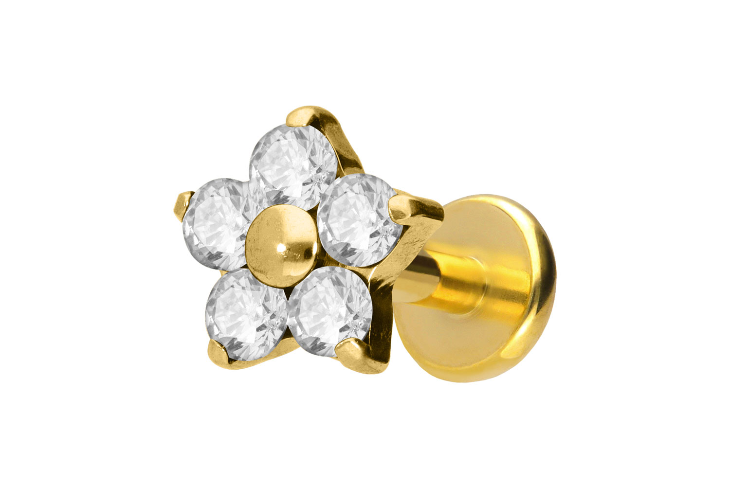 Titan Labret mit Push Fit KRISTALLBLUME