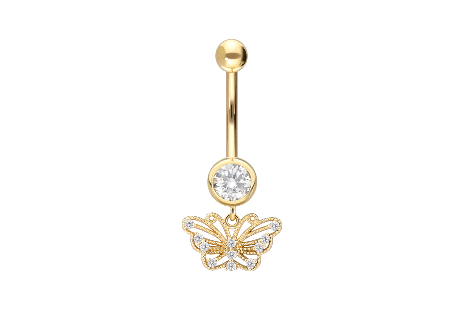 18 Karat Gold Bananabell MOISSANITE + SCHMETTERLING